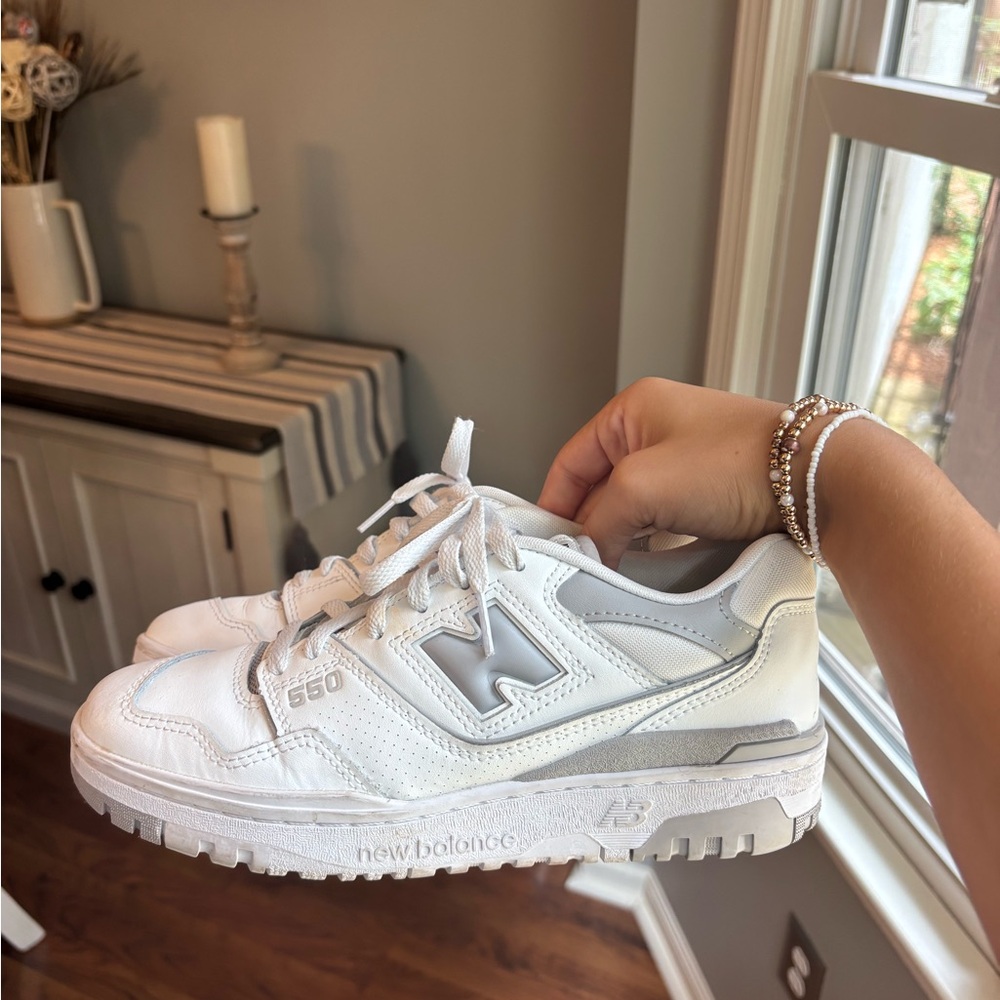 Women's New Balance 550s White and Gray Sneakers